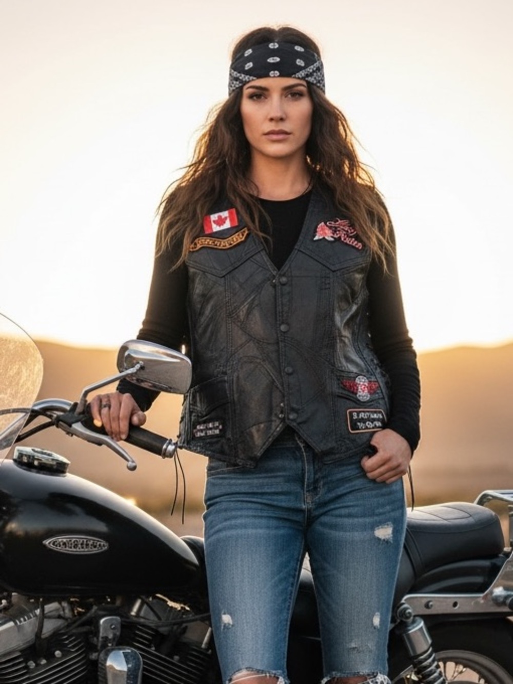 Diamond plate, genuine Leather Biker Vest with Embroidered Patches
Medium